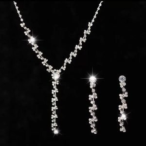 Silver Necklace Earrings Set